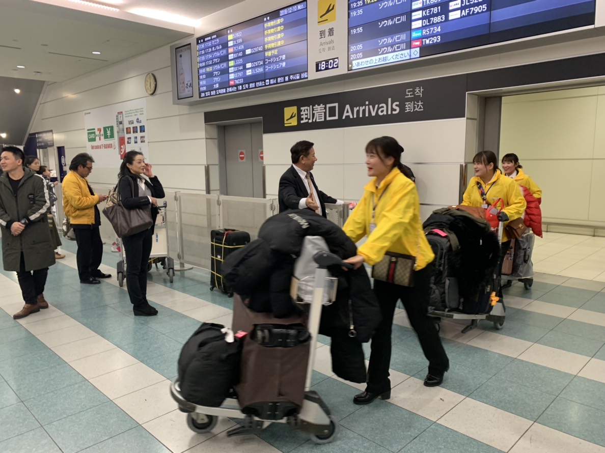 　2018年12月18日18時福岡国際空港到着